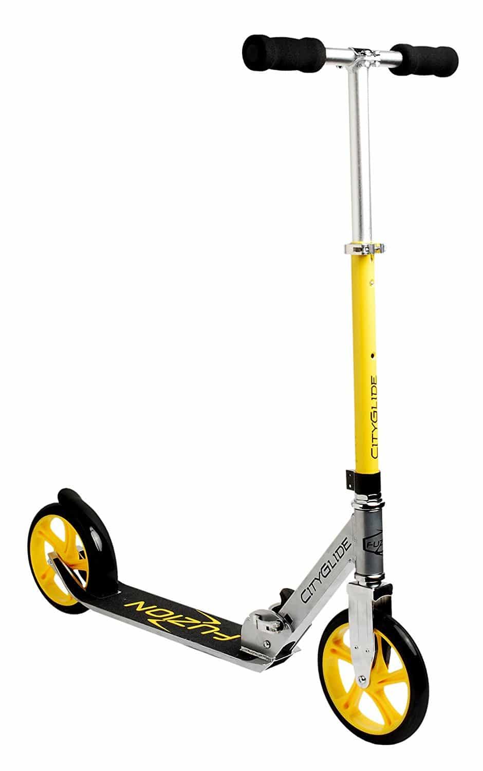 Fuzion Cityglide Adult Kick Scooter - 220lb Weight Limit - Folds Down - Adjustable Handle Bars - Smooth & Fast Ride